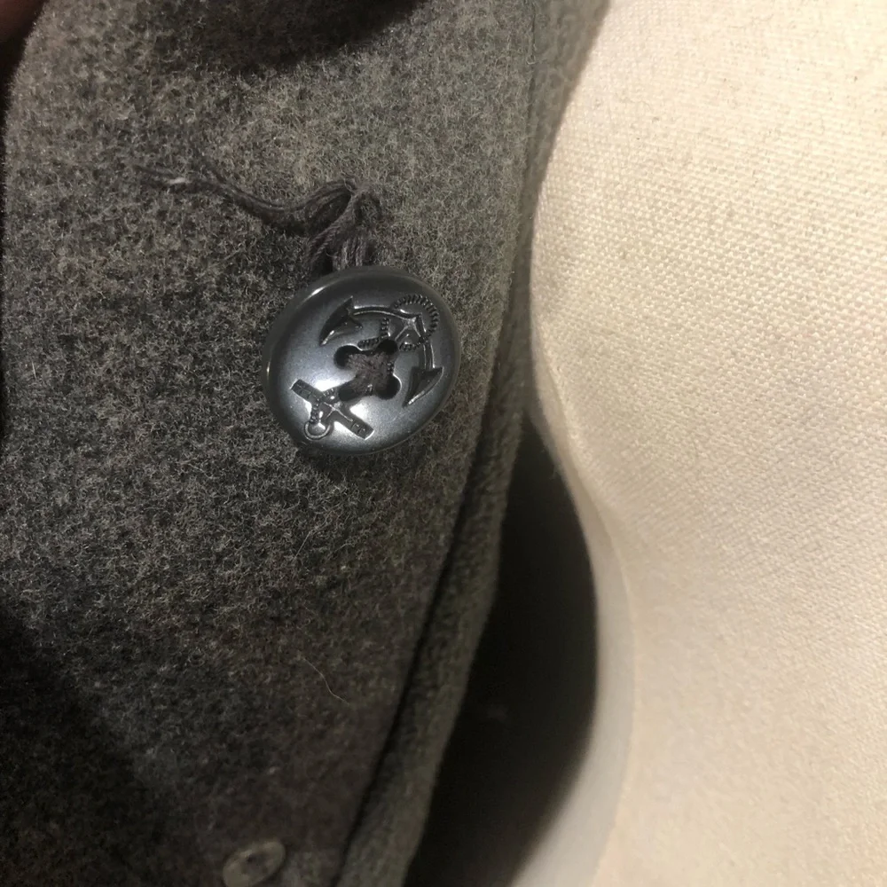 Wool Blend Gray Peacoat